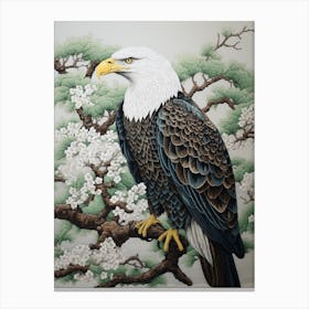 Ohara Koson Inspired Bird Painting Bald Eagle 1 Canvas Print