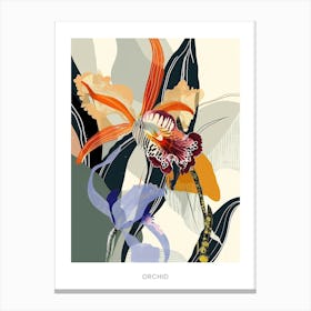 Colourful Flower Illustration Poster Orchid 2 Canvas Print