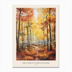 Autumn Forest Landscape The Forest Of Broceliande Poster Canvas Print