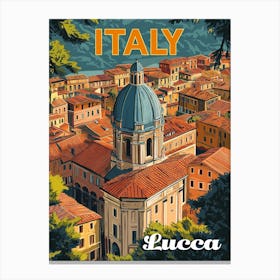 Lucca Italy Travel Poster Canvas Print