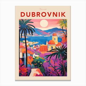 Dubrovnik Croatia Fauvist Travel Poster Canvas Print