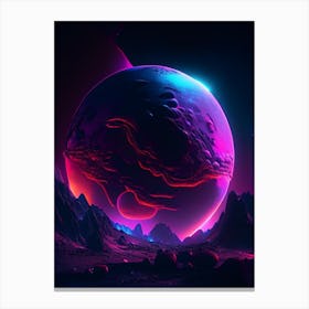 Dwarf Planet Neon Nights Space Canvas Print