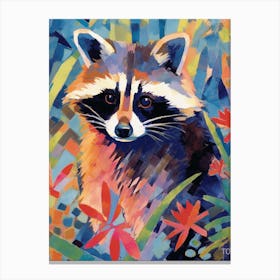 Raccoon Matisse Inspired Woodland 1 Canvas Print