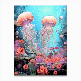 Turritopsis Dohrnii Importal Jellyfish Illustration 2 Canvas Print