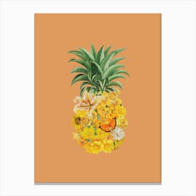 Pineapple Floral Orange Canvas Print
