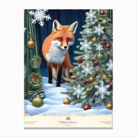 William Morris Christmas Fox 6 Canvas Print