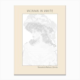 Ascii Art Minimalist – Woman In White – Raimundo De Madrazo Y Garreta – Classic Painting Canvas Print