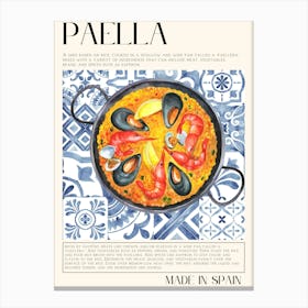 Paella Made In Spain Canvas Print