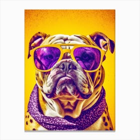 Bulldog In Sunglasses Pop Canvas Print