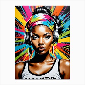 Graffiti Mural Of Beautiful Hip Hop Girl 93 Toile