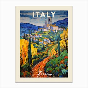 Assisi Italy 4 Fauvist Painting  Travel Poster Canvas Print