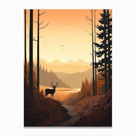 Deer In The Forest 3 Canvas Print