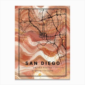 San Diego Map Canvas Print