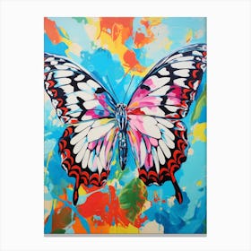 Pop Art Marbled White Butterfly 2 Canvas Print