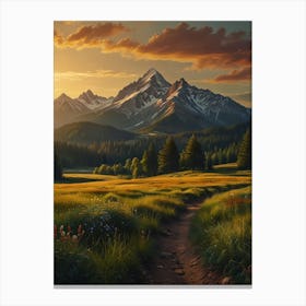 Sunset In The Mountains 20 Canvas Print