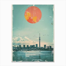 Odaiba In Tokyo Mid Century Modern 3 Canvas Print