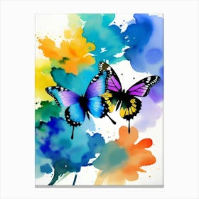 Watercolor Butterflies 6 Canvas Print