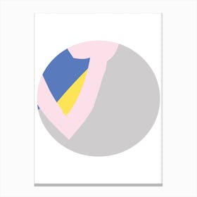 Abstract Grey Circle with Pink Canvas Print