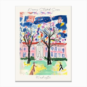 Poster Of Washington, Dreamy Storybook Illustration 3 Canvas Print