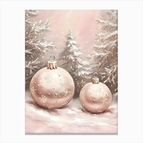 Pink Christmas Ornaments Canvas Print