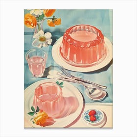 Pastel Pink Jelly Vintage Cookbook Inspired 2 Canvas Print