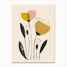 Canberra Flower Market Boho Minimalist Style Canvas Print