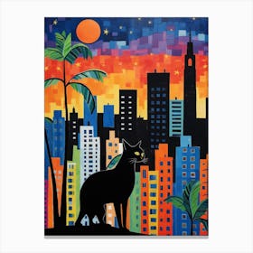 Mumbai, India Skyline With A Cat 0 Canvas Print