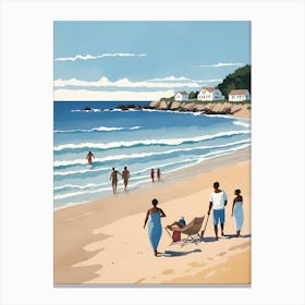 People On The Beach Painting (29) Canvas Print