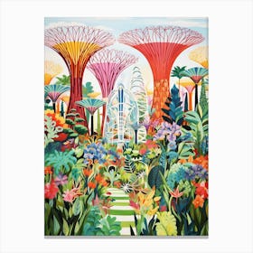 Gardens By The Bay Singapore Modern Illustration 2 Canvas Print