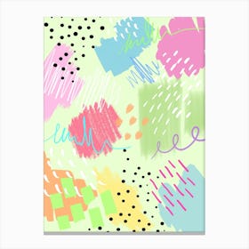 Pastel Rainbow Abstract Painting 3 Canvas Print