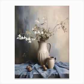 Bluebell, Autumn Fall Flowers Sitting In A White Vase, Farmhouse Style 2 Canvas Print