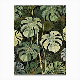 William Morris Monstera Leaves Canvas Print