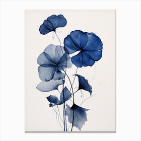 Blue Botanical Moonflower Canvas Print