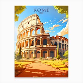 Colosseum Rome Italy Travel Canvas Print