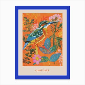 Spring Birds Poster Kingfisher 1 Canvas Print
