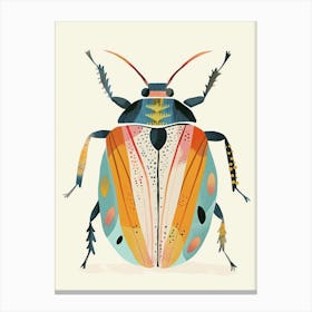 Colourful Insect Illustration June Bug 18 Canvas Print