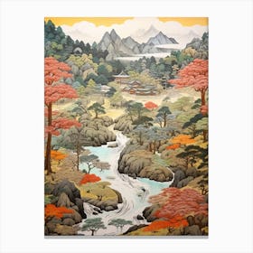 Ritsurin Garden In Kagawa, Ukiyo E Drawing 2 Canvas Print