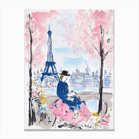 Paris, Dreamy Storybook Illustration 2 Canvas Print