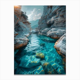 Water In A Gorge Canvas Print