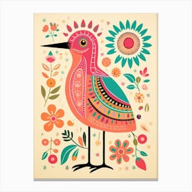 Pink Scandi Kiwi 1 Canvas Print