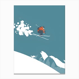 Skier In The Air Canvas Print