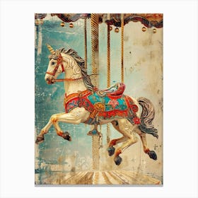 Carousel Horse Kitsch Collage 3 Canvas Print