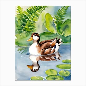 Duck In The Pond 1 Canvas Print