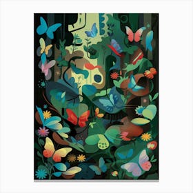 Butterflies in a Forest Montage II Canvas Print