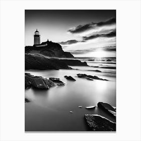 Black And White Lighthouse 12 Canvas Print