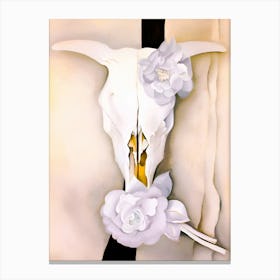 Georgia O'Keeffe - Cow's Skull with Calico Roses Canvas Print