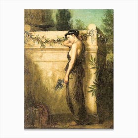 Gone but Not Forgotten by John William Waterhouse Remastered Oil Painting Grief Death Mythological Goddess Witchy Pagan Legend High Definition Dreamy Canvas Print