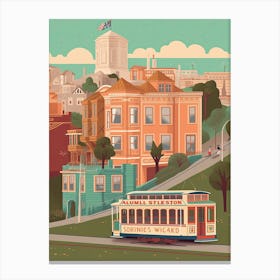 San Francisco California United States Travel Illustration 2 Canvas Print