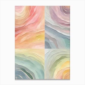 Serene Spectrum Boho Mid Century Pastels Art Print 1 Canvas Print