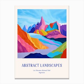 Colourful Abstract Los Glaciares National Park Argentina 5 Poster Blue Canvas Print